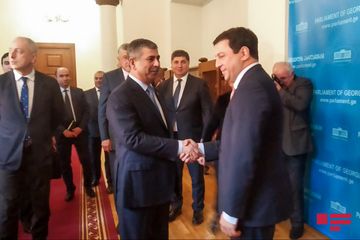 Zakir Həsənov Gürcüstan parlamentinin sədri ilə görüşüb - FOTO