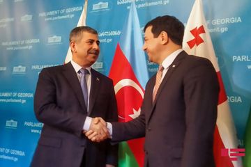 Zakir Həsənov Gürcüstan parlamentinin sədri ilə görüşüb - FOTO
