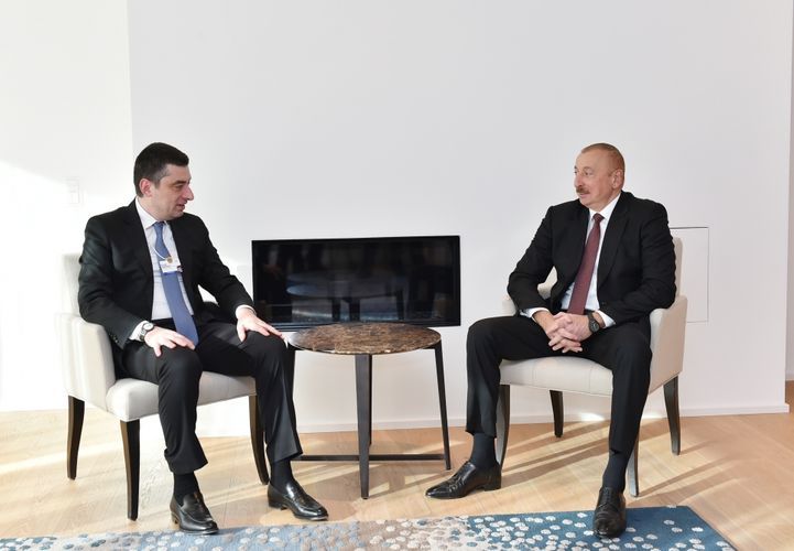 В Давосе состоялась встреча президента Ильхама Алиева с премьер-министром Грузии