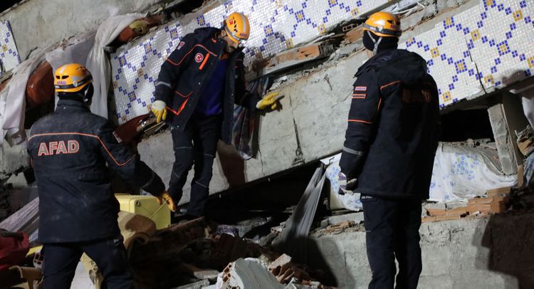 Emergency services inspect site of strong earthquake in Eastern Turkey 