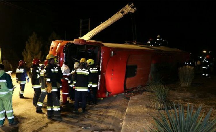 At least 9 dead, 20 injured as bus overturns in Iran 
