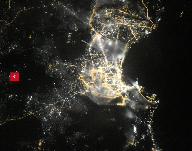 «Роскосмос» опубликовал новые снимки ночного Баку с орбиты - ФОТО