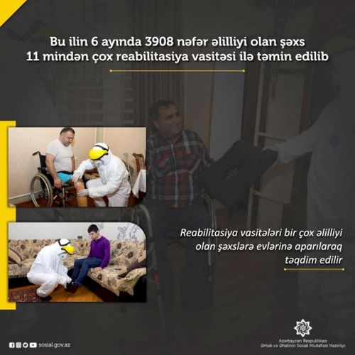 Bu il əlilliyi olan 3908 nəfər reabilitasiya vasitələri ilə təmin edilib