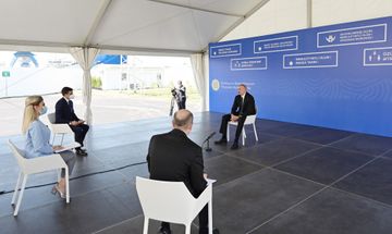 Prezident İlham Əliyev və Mehriban Əliyeva Bakıda modul tipli hospitalın açılışında iştirak ediblər  - YENİLƏNİB - 1