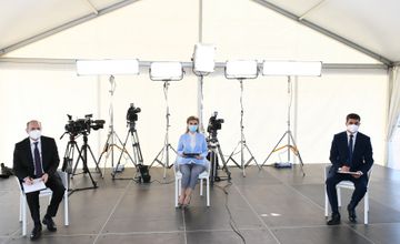 Prezident İlham Əliyev və Mehriban Əliyeva Bakıda modul tipli hospitalın açılışında iştirak ediblər  - YENİLƏNİB - 1
