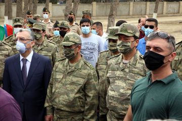MN: Şəhid zabitlərimizlə vida mərasimi keçirilib