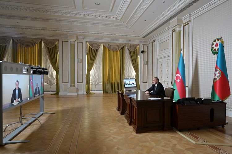 Президент Ильхам Алиев принял в формате видеоконференции Джейхуна Байрамова в связи с назначением главой МИД - ОБНОВЛЕНО