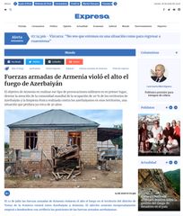 Meksika və Perunun bir sıra nüfuzlu KİV-də Ermənistan silahlı qüvvələrinin törətdikləri təxribatlara dair məqalələr dərc olunub