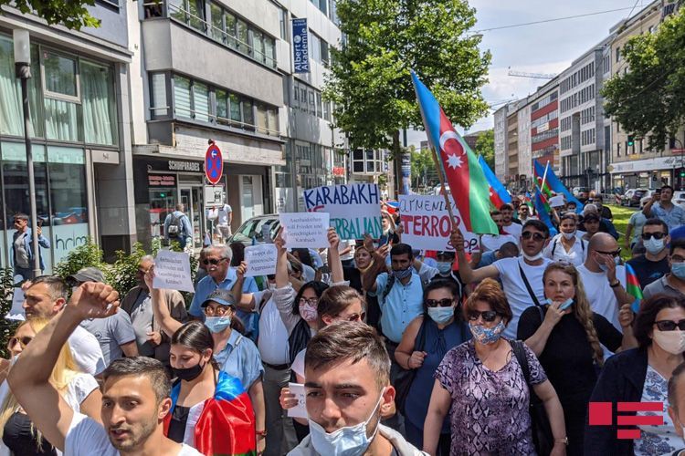Protest action against Armenian military provocation held in Dusseldorf, Germany - PHOTO