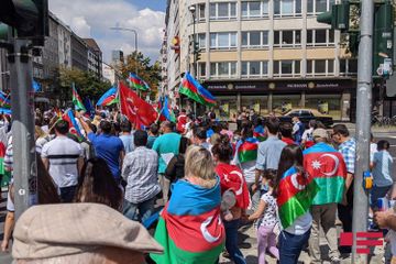 Protest action against Armenian military provocation held in Dusseldorf, Germany - PHOTO