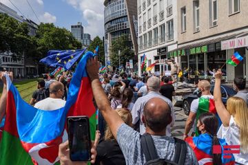 Protest action against Armenian military provocation held in Dusseldorf, Germany - PHOTO