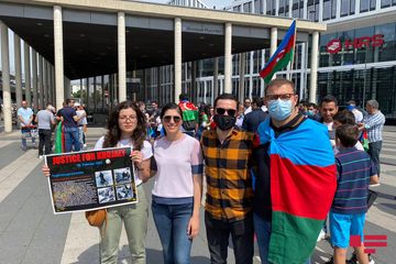 Köln şəhərində yaşayan azərbaycanlılar ordumuza dəstək aksiyası keçirib - FOTO - VİDEO