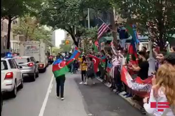 Nyu-Yorkda Azərbaycan Ordusuna dəstək aksiyası keçirilib - VİDEO