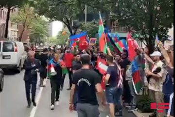 Nyu-Yorkda Azərbaycan Ordusuna dəstək aksiyası keçirilib - VİDEO