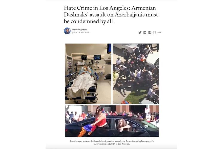 Consul General Nasimi Aghayev’s article on Armenian Dashnaks’ violence against the Azerbaijani community published in U.S.