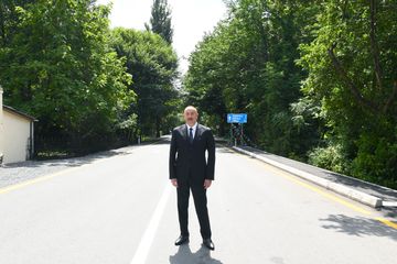 Prezident İlham Əliyev yenidən qurulan Balakən-Qazbinə-İtitala avtomobil yolunun açılışında iştirak edib - YENİLƏNİB