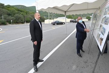 Şəkidə Qoxmuq-Baltalı-Babaratma-Qaradağlı-Qudula-Daşüz avtomobil yolunun yenidənqurmadan sonra açılışı olub - YENİLƏNİB