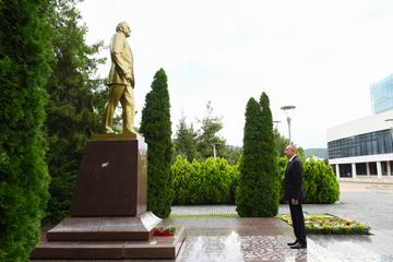 Prezident İlham Əliyev Qəbələ rayonunda da səfərdə olub