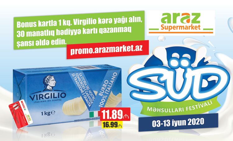 “Araz” supermarketlər şəbəkəsində “süd festivalı” başlayıb