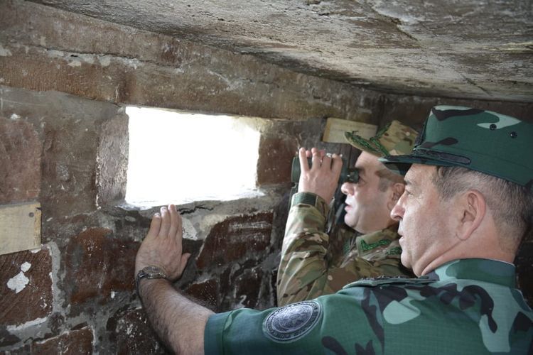 Azerbaijan’s SBS General and Deputy Military Prosecutor visit border with Armenia - PHOTO