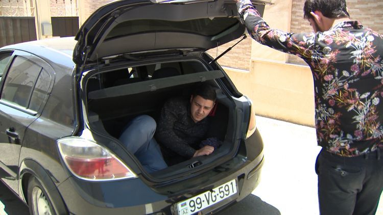 Задержан человек, пытавшийся проехать в Баку в багажнике автомобиля – ФОТО – ВИДЕО 