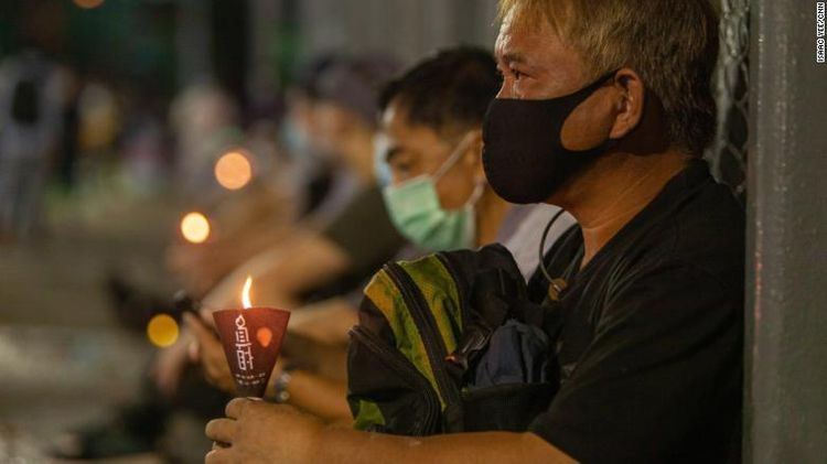 Thousands of Hong Kongers defy police ban to remember Tiananmen Square