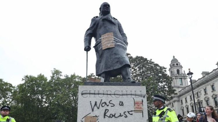 Protests threat to Churchill statue shameful, says Boris Johnson