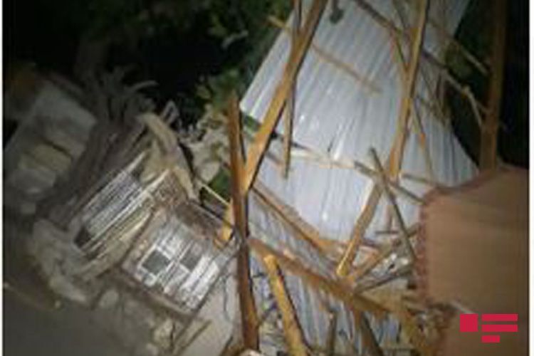Ураганный ветер сорвал крыши и повалил деревья в Товузе - ФОТО