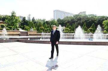 Prezident İlham Əliyev Bakıda yerüstü piyada keçidinin açılışında iştirak edib - FOTOSESSİYA - YENİLƏNİB
