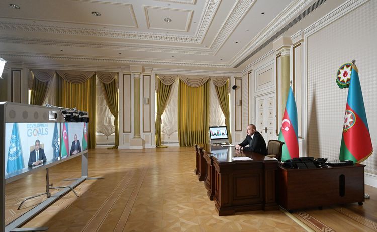 President Ilham Aliyev and  UN WTO Secretary General meet via videoconferencing