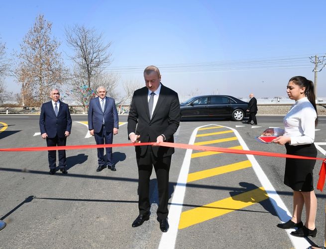 Президент Ильхам Алиев принял участие в открытии автомобильной дороги в Товузе - ФОТО - ОБНОВЛЕНО