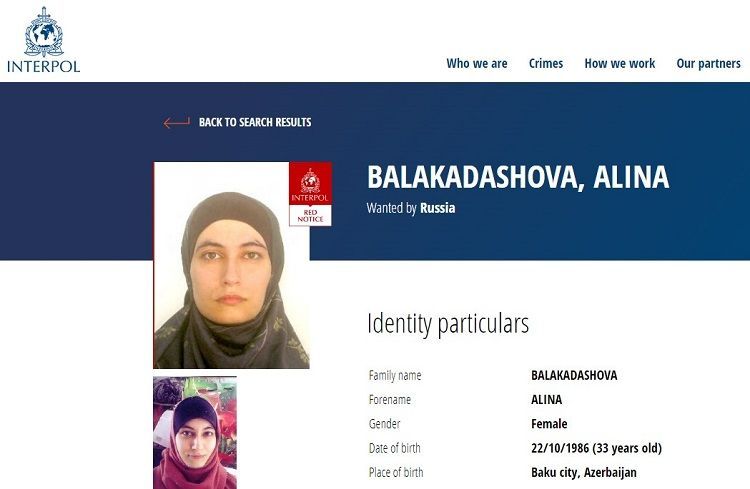 Russia searches via Interpol Azerbaijani woman joined illegal armed units