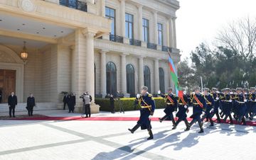 Türkmənistan Prezidentinin rəsmi qarşılanma mərasimi olub