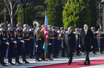 Türkmənistan Prezidentinin rəsmi qarşılanma mərasimi olub