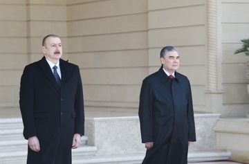 Türkmənistan Prezidentinin rəsmi qarşılanma mərasimi olub