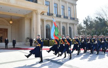 Türkmənistan Prezidentinin rəsmi qarşılanma mərasimi olub