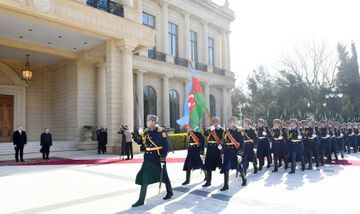 Türkmənistan Prezidentinin rəsmi qarşılanma mərasimi olub