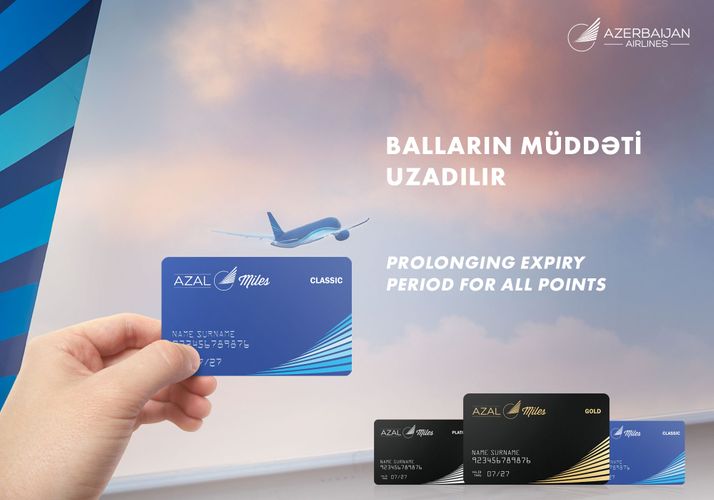 «Азербайджанские Авиалинии» продлят срок действия бонусных баллов участникам AZAL-Miles