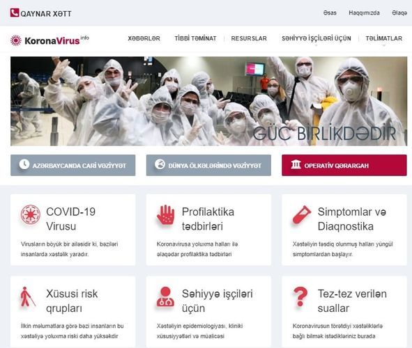 Azerbaijan launches www.koronavirusinfo.az information portal to raise public awareness on COVID-19