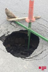Bakıda yol çöküb - FOTO - YENİLƏNİB 1