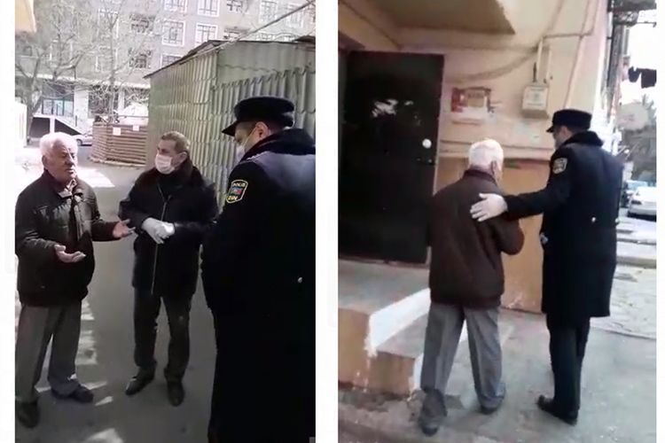 Народный артист Ариф Гулиев нарушил запрет, полиция отправила его домой - ВИДЕО