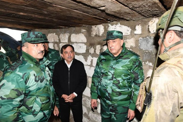 Maharram Aliyev and Elchin Guliyev visited military unit on the border with Armenia