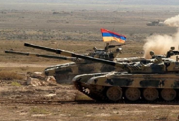 Armenian armed forces holding military exercises in occupied Azerbaijani lands
