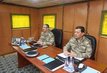 Azerbaijan's Defense Minister is in the frontline zone, in the exercises area - VIDEO