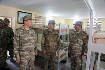 Azerbaijan's Defense Minister is in the frontline zone, in the exercises area - VIDEO