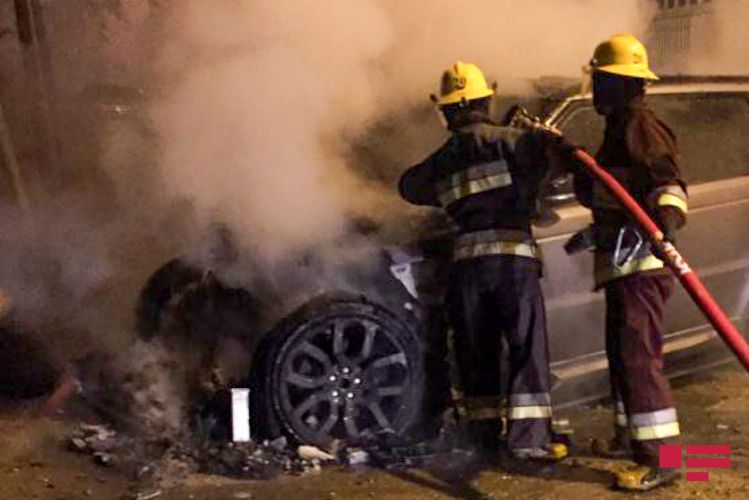 Tovuz rayonunda dərəyə aşan yük avtomobili yanıb