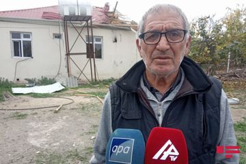 Ermənilərin atdığı mərmi Ağcabədidə yaşayış evinə düşüb - FOTO