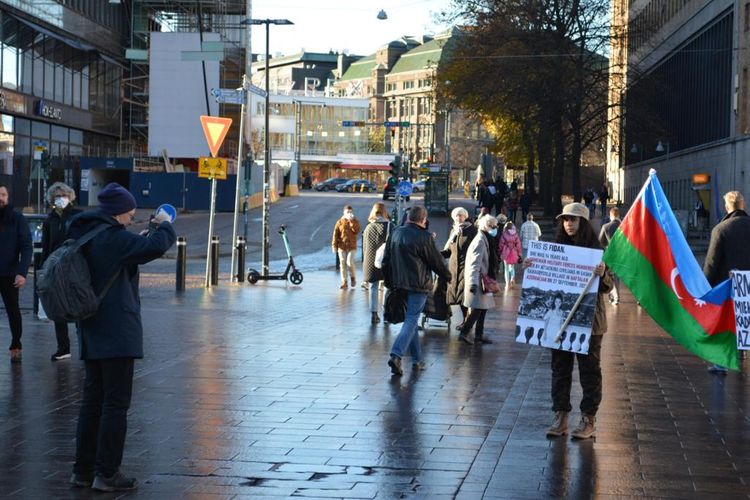 Helsinkidə erməni terroruna etiraz edilib