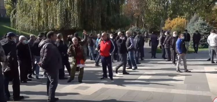Protest rally is held in front of Parliament building in Armenia