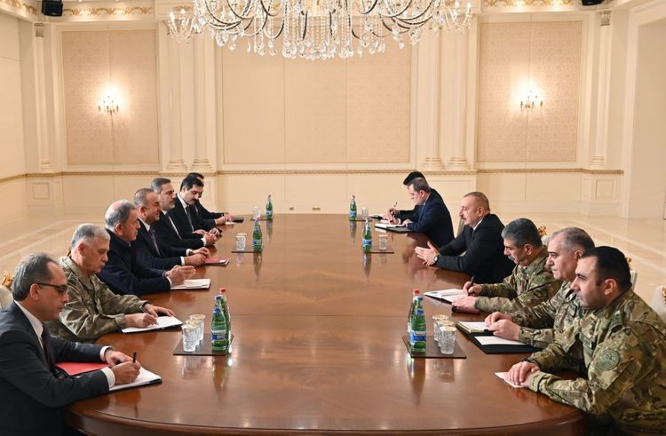 President Ilham Aliyev received Turkish Foreign Minister, Minister of National Defense and Director of National Intelligence Organization - UPDATED